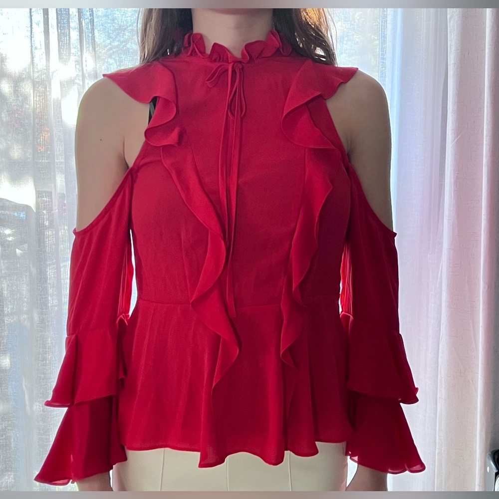 Asos red blouse size 4, new with tag.